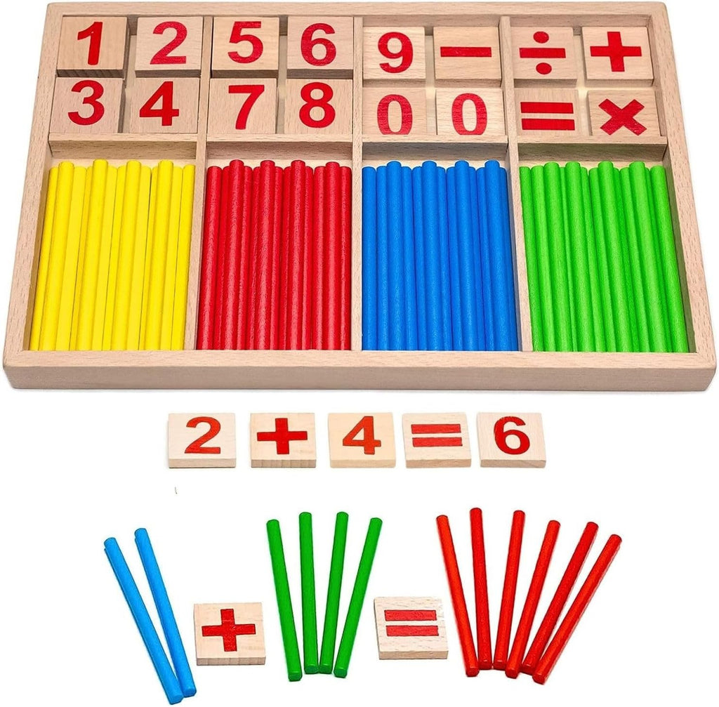 Juguete Educativo Montessori Aprende a Sumar Restar y Multiplicar a Través de Colores y Números