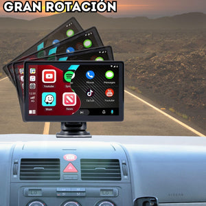 Pantalla Coche Carplay y Android Auto Inalambrico de 7 Pulgadas, Pantalla para Coche IPS HD Sin Instalación, Admite Cámara Trasera/Bluetooth/SIRI/Asistencia de Voz/USB/TF/FM/AUX