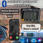 Pantalla Coche Carplay y Android Auto Inalambrico de 7 Pulgadas, Pantalla para Coche IPS HD Sin Instalación, Admite Cámara Trasera/Bluetooth/SIRI/Asistencia de Voz/USB/TF/FM/AUX