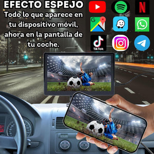 Pantalla Coche Carplay y Android Auto Inalambrico de 7 Pulgadas