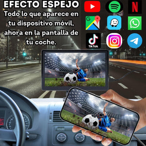 Pantalla Coche Carplay y Android Auto Inalámbrico de 9 Pulgadas, Pantalla para Coche IPS HD Sin Instalación