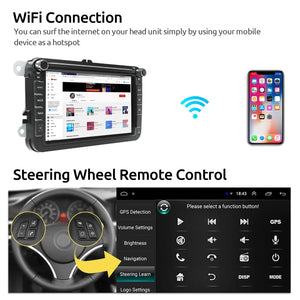 Radio Pantalla para Coche de 8 Pulgadas HD 1080 para Volkswagen