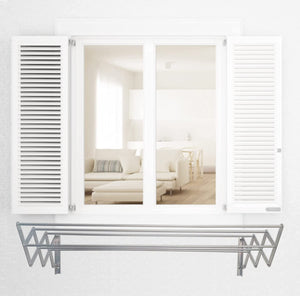 Tendedero Extensible Pared para Exterior - 80x79x26 cm