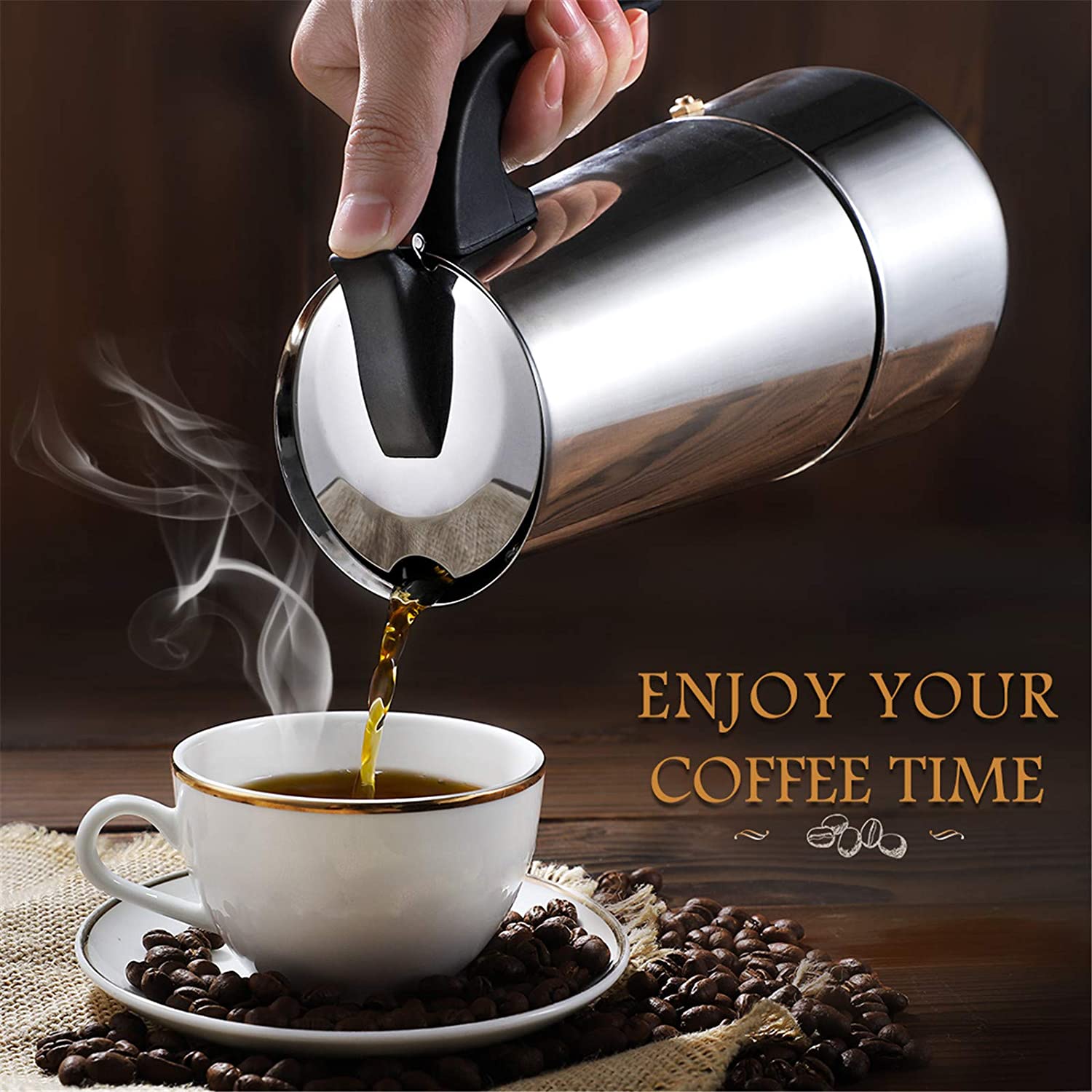 Cafetera Italiana Inducción 4 Tazas
