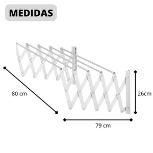 Tendedero Extensible Pared para Exterior - 80x79x26 cm